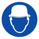Знак M02 Работать в защитной каске (шлеме) •ГОСТ 12.4.026-2015• (Пленка 200 х 200)